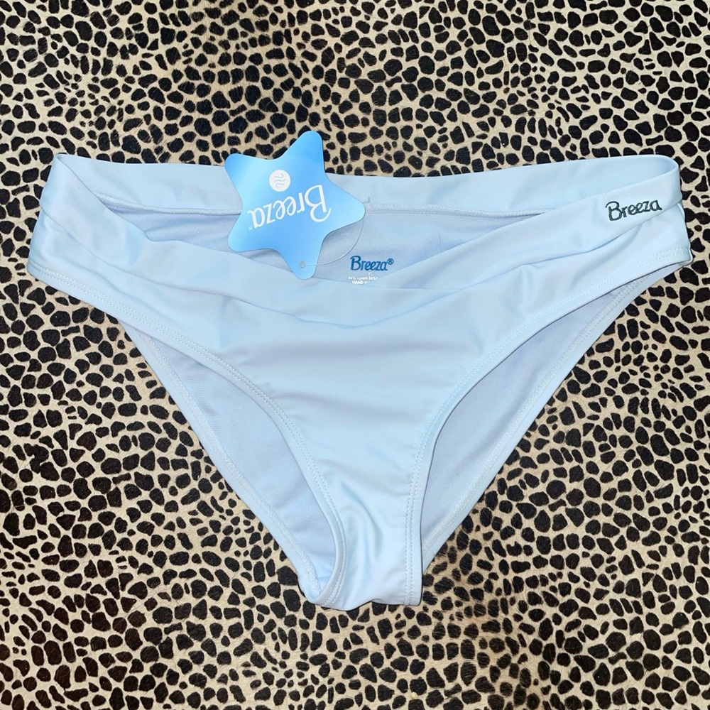Breeza Light Blue NWT Bikini Bottoms Hipster Low Rise Size XL